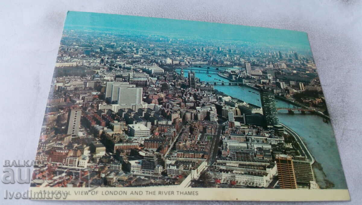 PK London Aerial View and the River Thames 1973