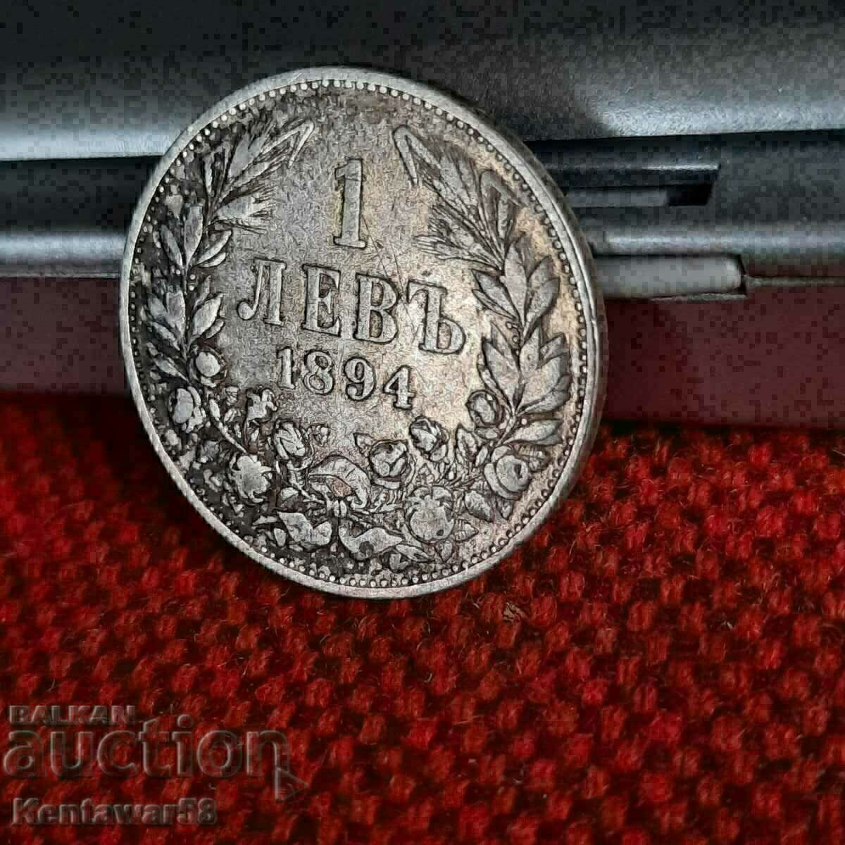 Bulgaria 1 lev 1894 silver.