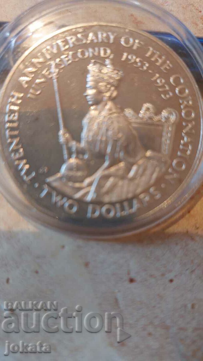 2 dollars Cook Islands silver