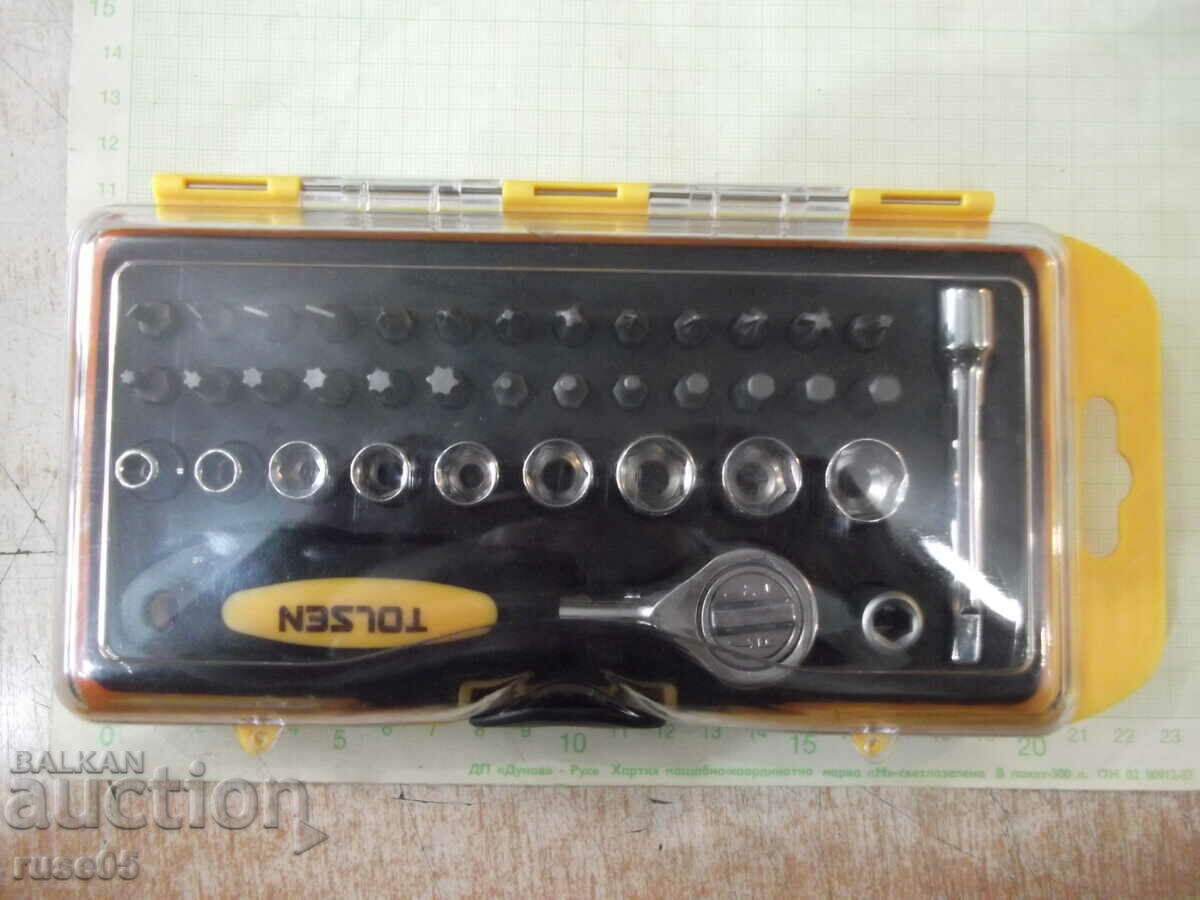 "TOLSEN" ratchet set with bits and inserts 38 pieces new with price 20.00 BGN | € 10.23 "TOLSEN" ratchet set with bits and inserts 38 pieces new with price 20.00 BGN | € 10.23