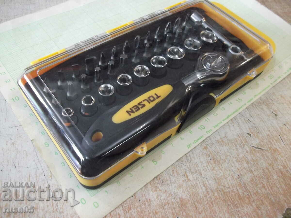 Auction "TOLSEN" ratchet set with bits and inserts 38 pieces new Auction "TOLSEN" ratchet set with bits and inserts 38 pieces new