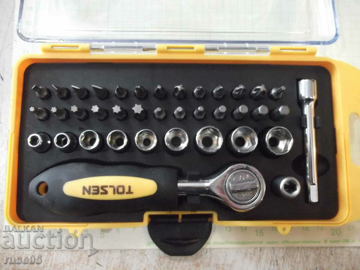 Delivery of "TOLSEN" ratchet set with bits and inserts 38 pieces new Delivery of "TOLSEN" ratchet set with bits and inserts 38 pieces new
