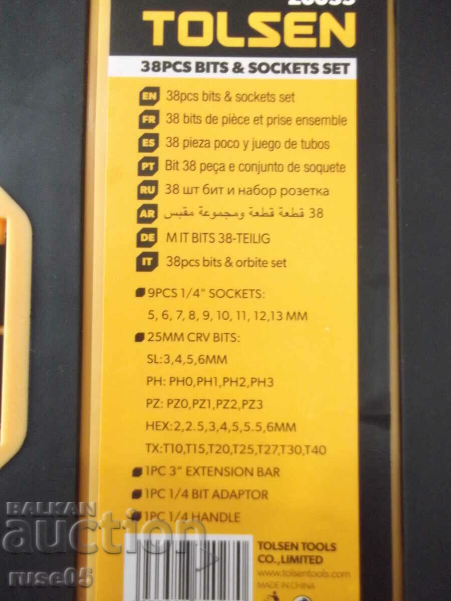 "TOLSEN" ratchet set with bits and inserts 38 pieces new - 7 "TOLSEN" ratchet set with bits and inserts 38 pieces new - 7