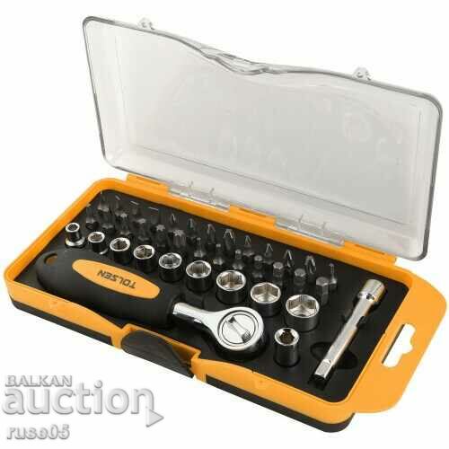 "TOLSEN" ratchet set with bits and inserts 38 pieces new