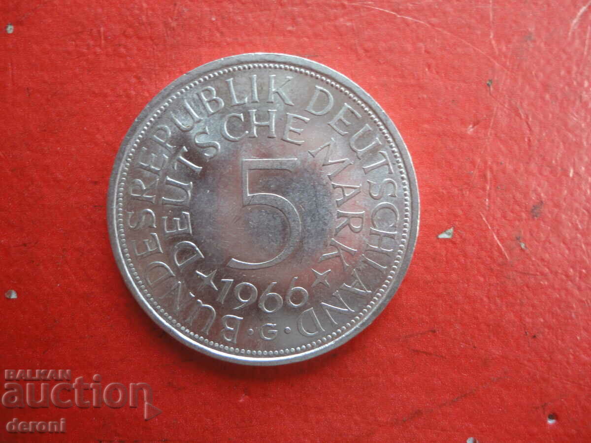 5 Marks 1966 Germany Silver Coin with price 25.00 BGN | € 12.78 5 Marks 1966 Germany Silver Coin with price 25.00 BGN | € 12.78