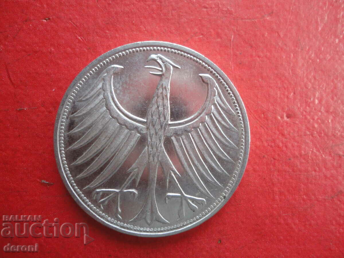 5 Marks 1966 Germany Silver Coin - 5 5 Marks 1966 Germany Silver Coin - 5