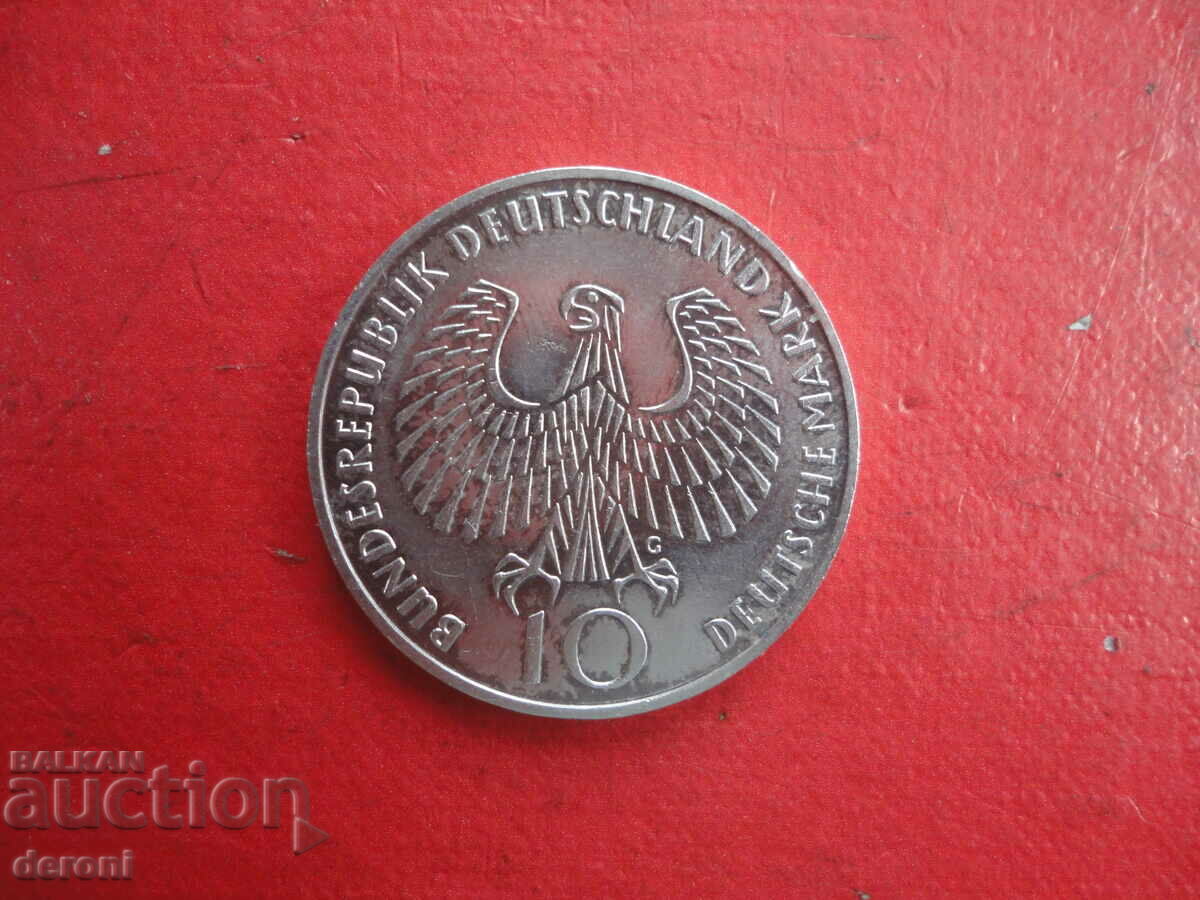 10 Marks 1972 Germany Silver Coin - 5