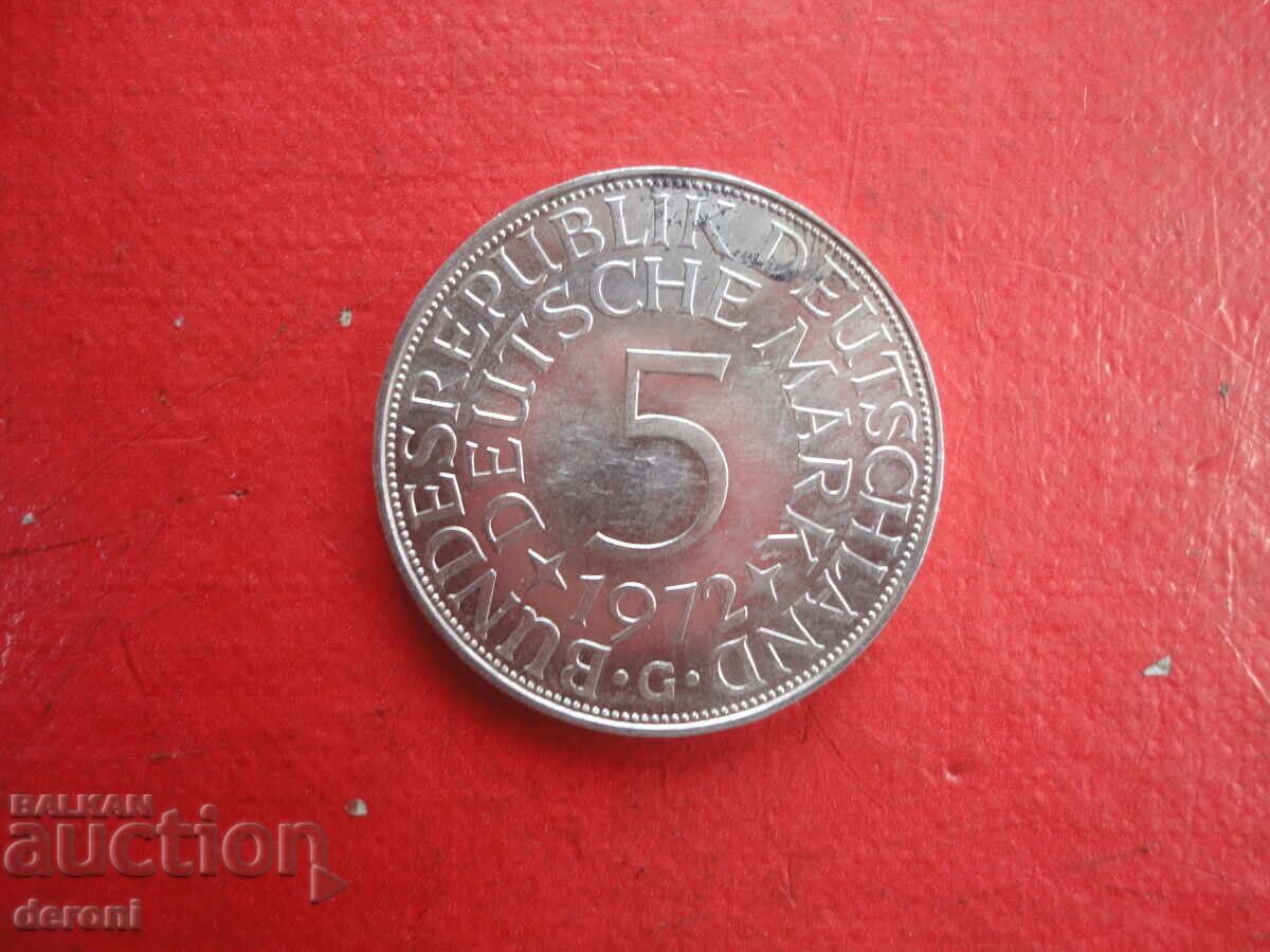 5 marks 1972 Germany silver coin with price 25.00 BGN | € 12.78 5 marks 1972 Germany silver coin with price 25.00 BGN | € 12.78