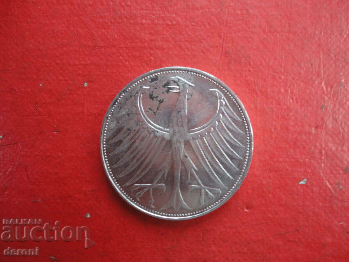 Auction 5 marks 1972 Germany silver coin Auction 5 marks 1972 Germany silver coin