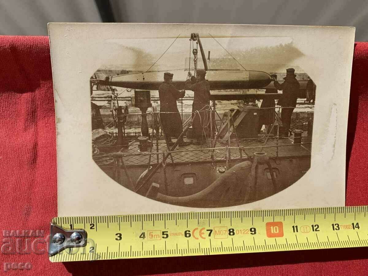 Bulgarian destroyer Torpedo loading old photo - 5