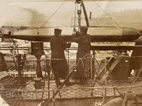 Bulgarian destroyer Torpedo loading old photo