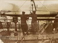 Bulgarian destroyer Torpedo loading old photo