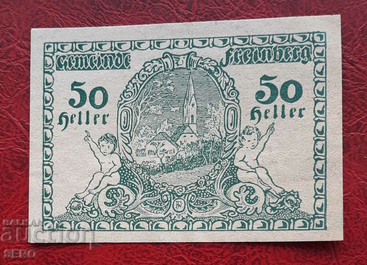 Банкнота-Австрия-Г.Австрия-Фрайберг-50 хелера 1920