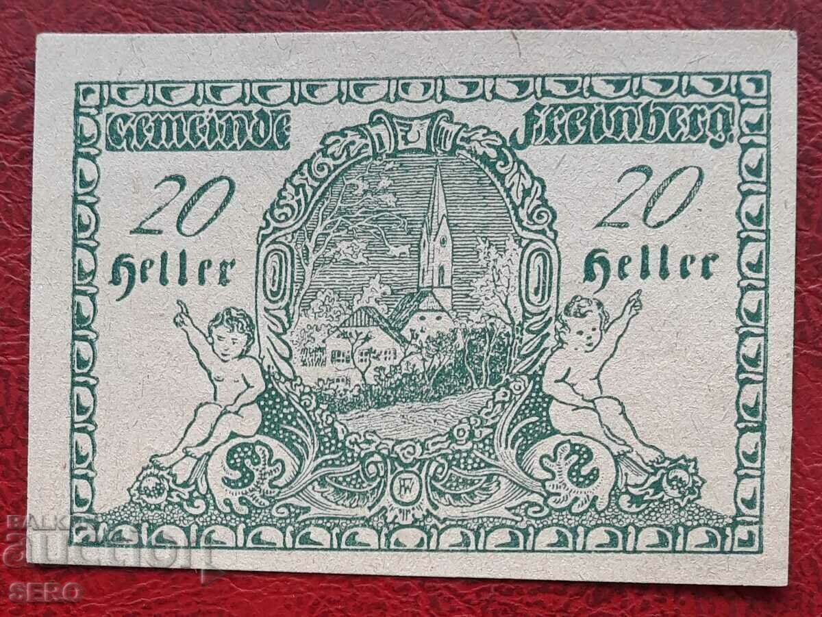 Banknote-Austria-G.Austria-Freiberg-20 Heller 1920