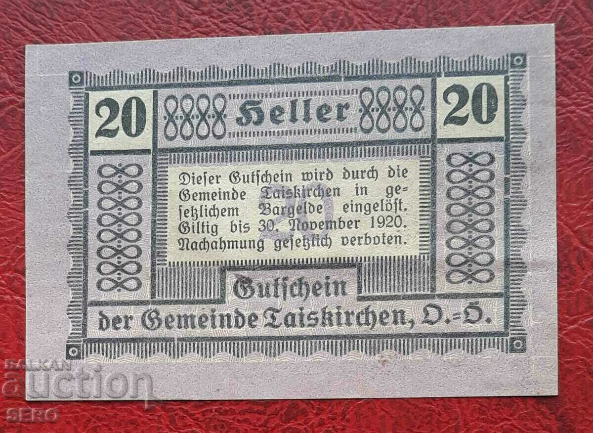 Banknote-Austria-G.Austria-Taiskirchen-20 Heller 1920