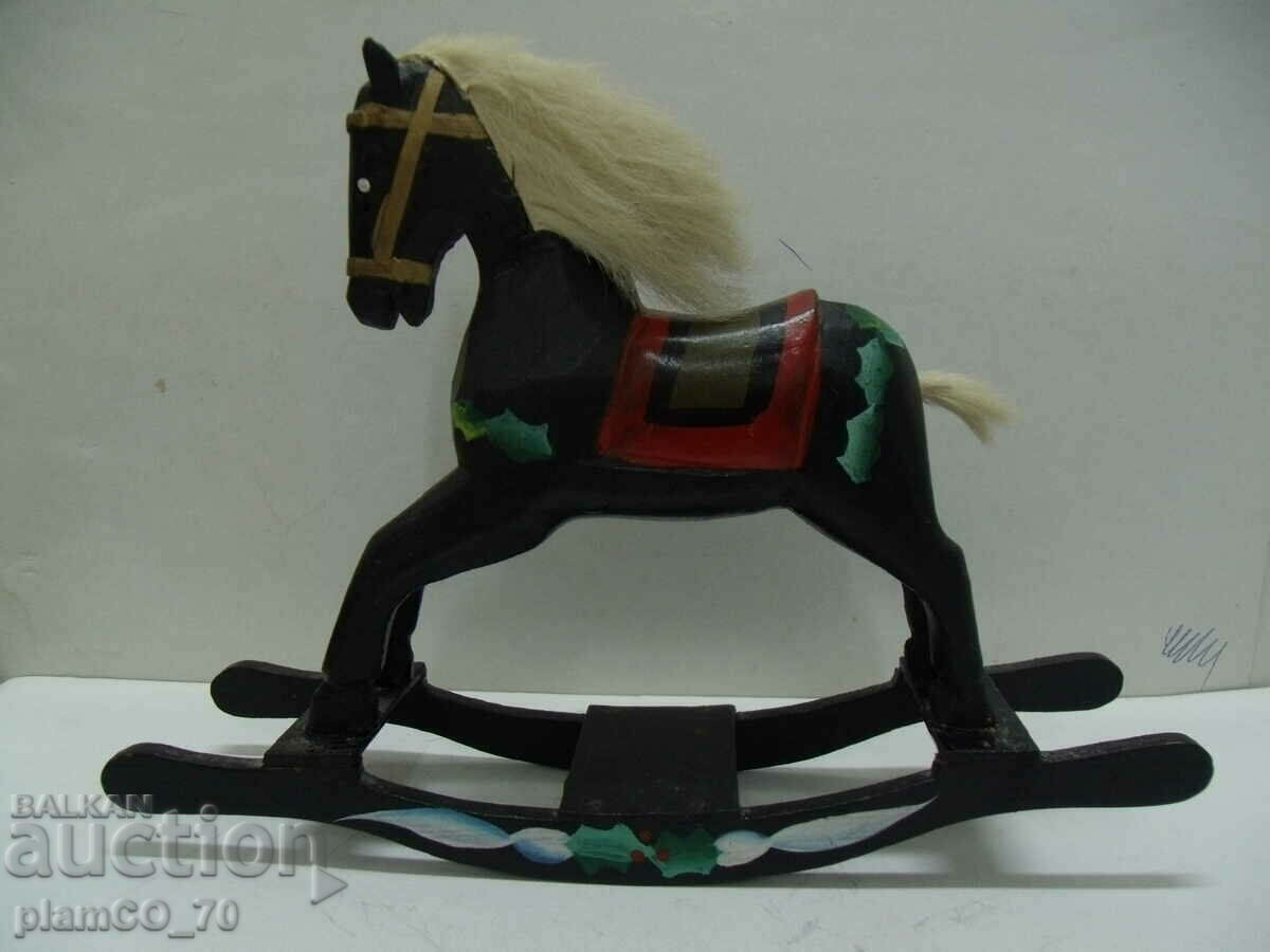 Nr.*6873 figurină veche din lemn / jucărie - cal balansoar