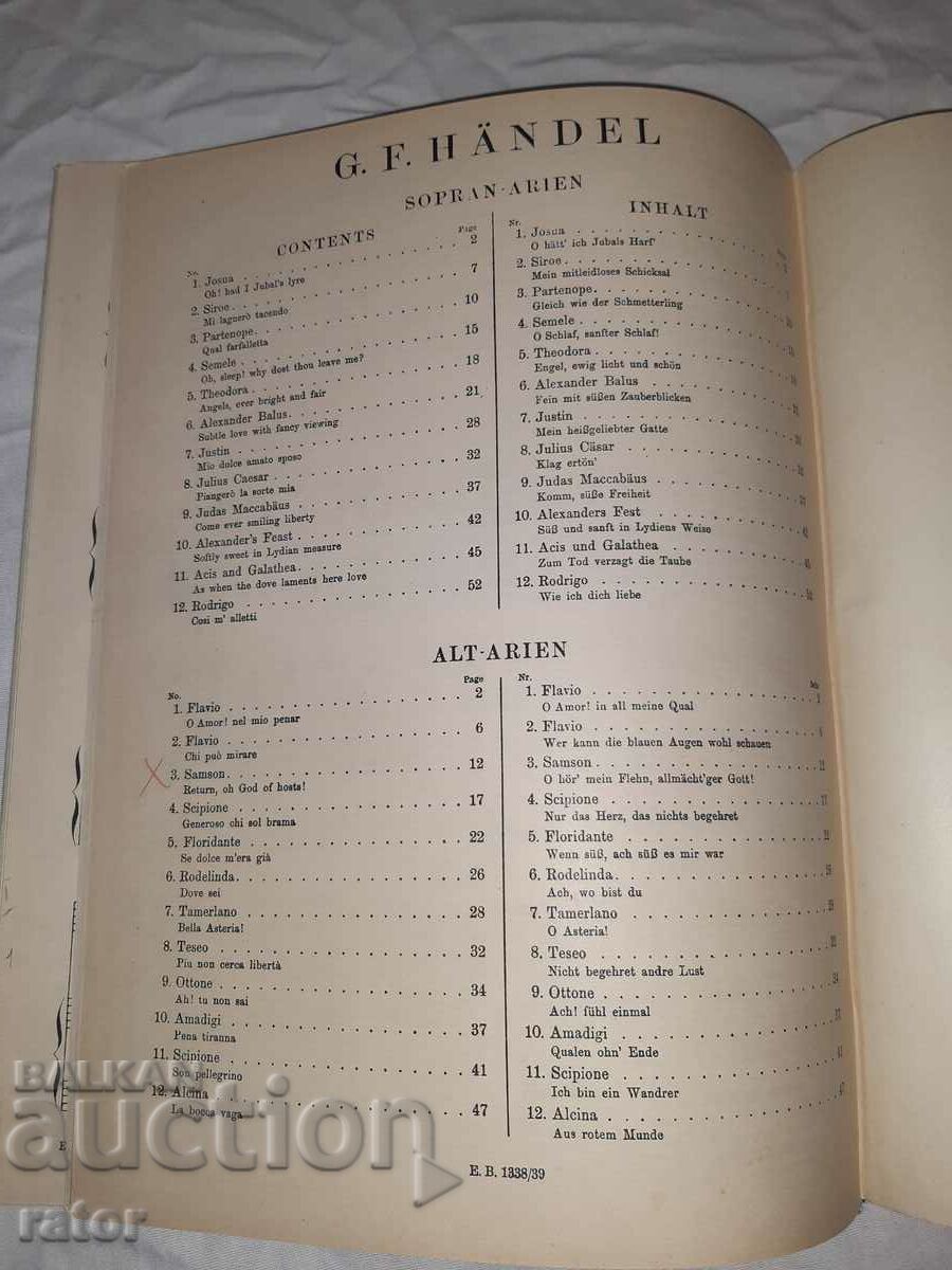 Livrarea Partituri vechi, partituri, scoli, partituri, HANDEL Germania Livrarea Partituri vechi, partituri, scoli, partituri, HANDEL Germania