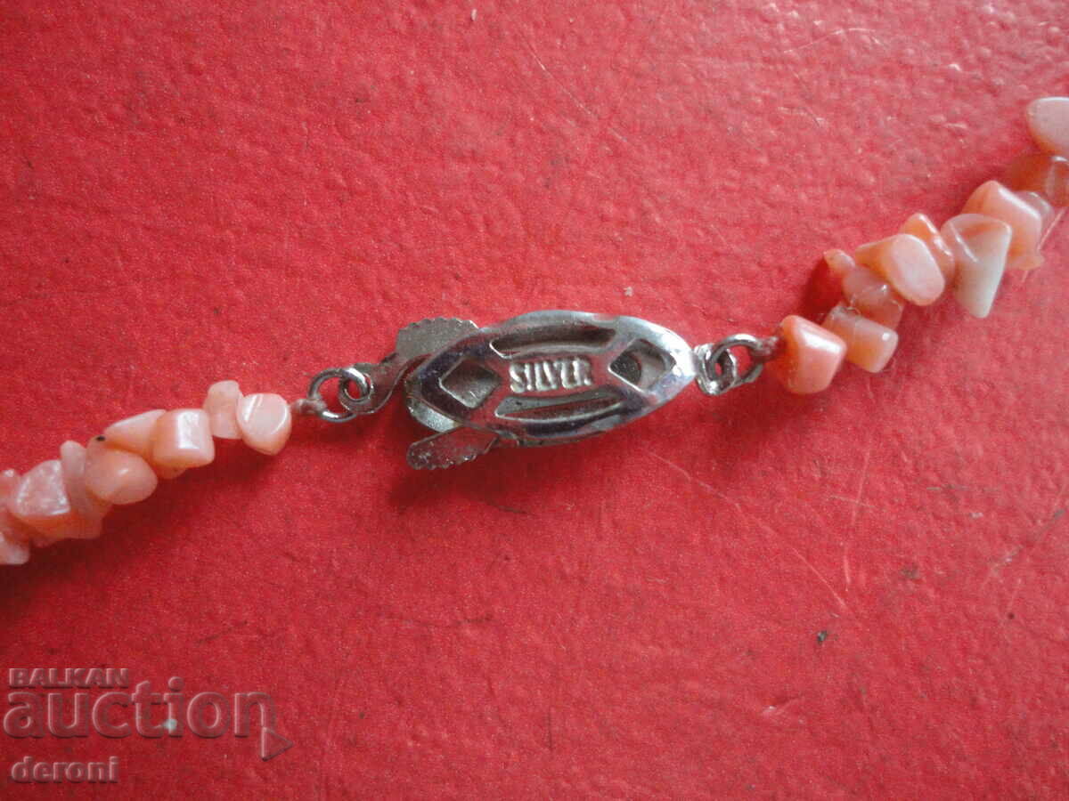 Auction  Silver choker necklace with stones