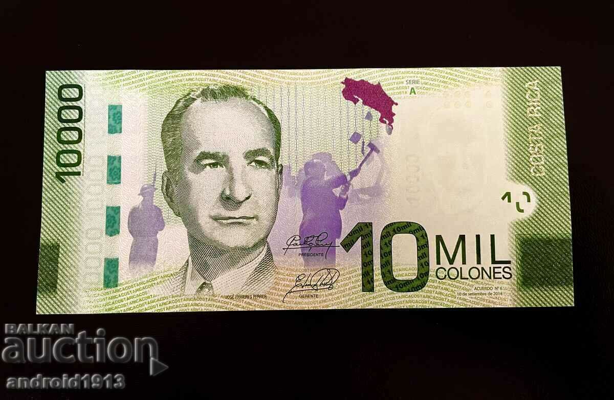 COSTA RICA - 10000 COLUMN 2014, P277b, UNC COSTA RICA - 10000 COLUMN 2014, P277b, UNC