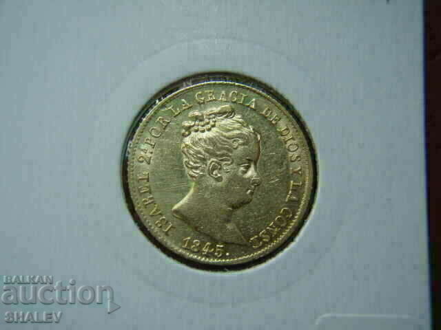 80 Reales 1845 In Spain (80 Reales Spain P.S.) - AU (Gold) - 6