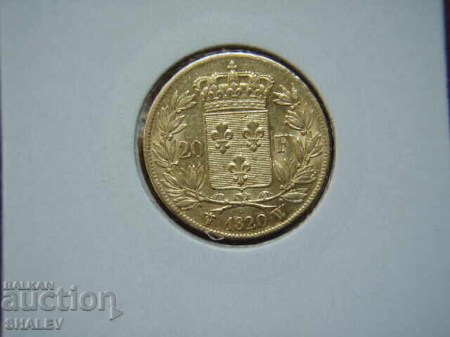 Livrarea 20 Franci 1820 W Franța (20 franka Frantsiya) /2/ - AU (zlato)