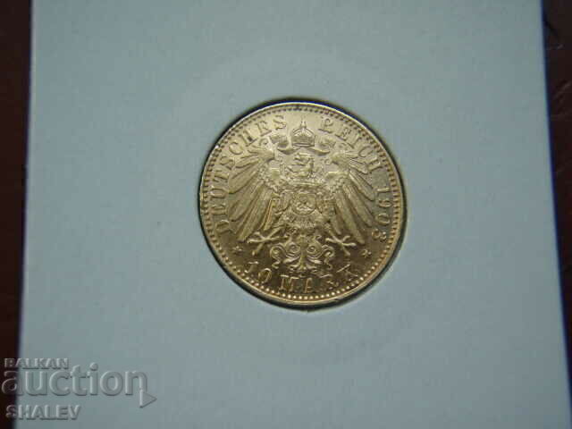 Licitație 10 marci 1903 Saxonia (Germania) Saxonia - XF/AU (aur)