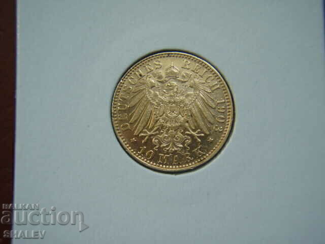 Livrarea 10 marci 1903 Saxonia (Germania) Saxonia - XF/AU (aur)