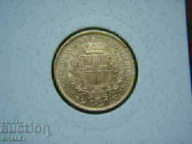 Livrarea 20 lire 1852 P Sardinia / Italia (Sardinia) - XF/AU (aur)