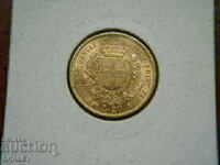 20 Lire 1857 În Sardinia / Italia (Sardinia) - AU+ (aur)