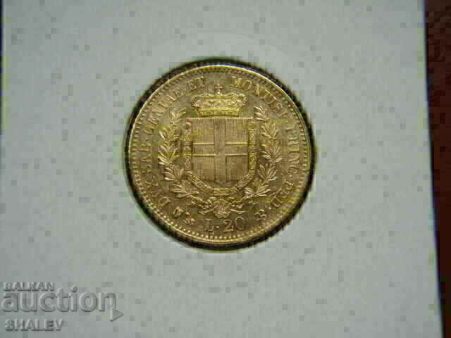 20 Lire 1858 P Sardinia / Italy (Sardinia) - AU+ (gold) with price 1549.89 BGN | € 792.45