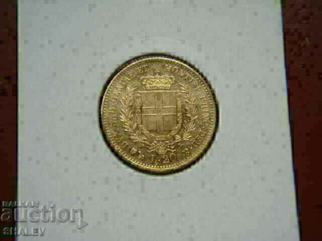 Auction  20 Lire 1858 P Sardinia / Italy (Sardinia) - AU+ (gold)