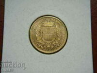20 lire 1858 P Sardinia / Italia (Sardinia) - AU+ (aur)