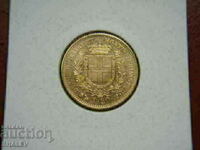 20 Lire 1858 P Sardinia / Italy (Сардиния) - AU+ (злато)