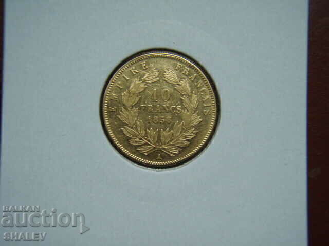 10 franci 1858 A Franța (10 franci Franța) - AU (aur)
