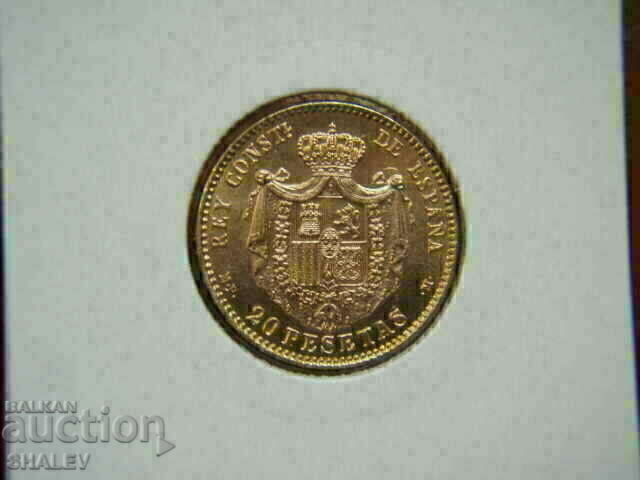 Auction  20 Pesetas 1896 (19*62) Spain - AU/Unc (gold)
