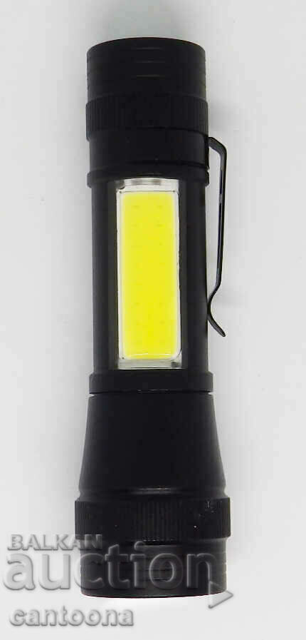 T6 LED rechargeable flashlight and work lamp, LED + COB diodes with price 12.50 BGN | € 6.39 T6 LED rechargeable flashlight and work lamp, LED + COB diodes with price 12.50 BGN | € 6.39