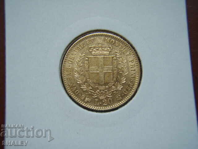 Аукцион 20 Lire 1861 B Sardinia / Italy (Сардиния) - AU+ (злато)