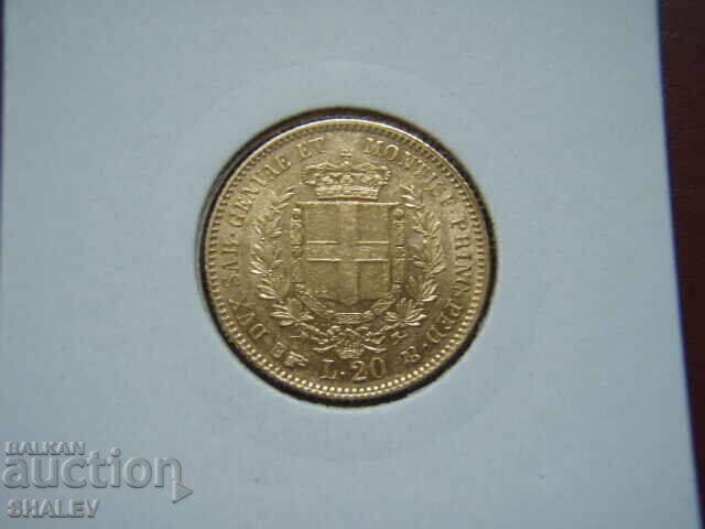 20 Lire 1861 B Sardinia / Italy (Сардиния) - AU+ (злато)