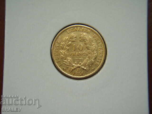 10 Φράγκα 1851 Γαλλία - XF (χρυσός)