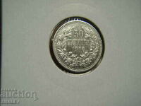 50 стотинки 1910 год. Царство България (втори вар. 1) - AU