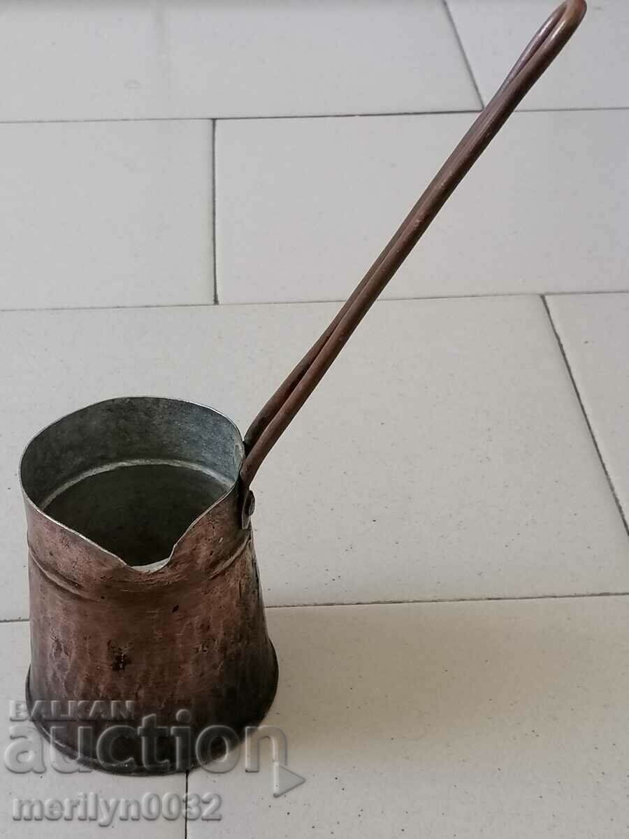 Old tinned copper cezve, coffee pot, copper, copper vessel with price 45.00 BGN | € 23.01