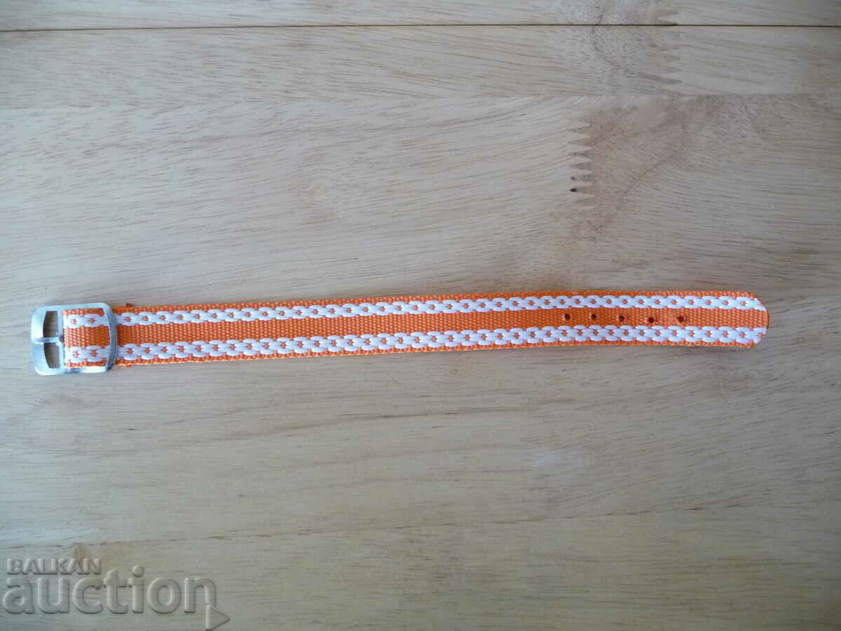 Retro watch strap orange old new textile