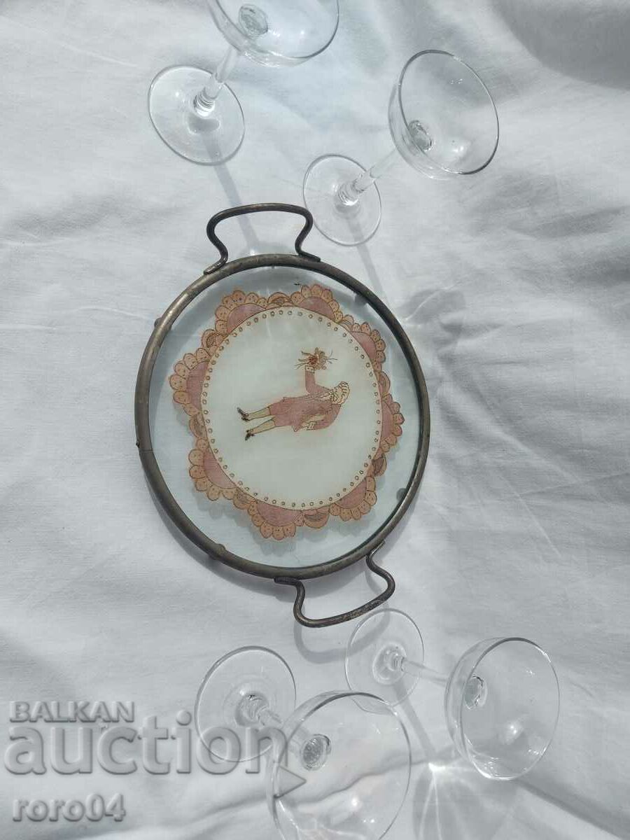 Auction TRAY - GLASSES - KINGDOM OF BULGARIA Auction TRAY - GLASSES - KINGDOM OF BULGARIA