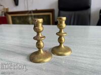 Miniature bronze candlesticks. #3575