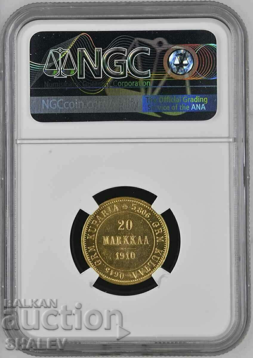 Delivery of 20 Markkaa 1910 Finland - NGC MS63 (Gold)