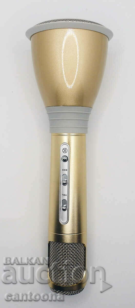 Wireless bluetooth karaoke microphone with built-in speaker with price 23.98 BGN | € 12.26
