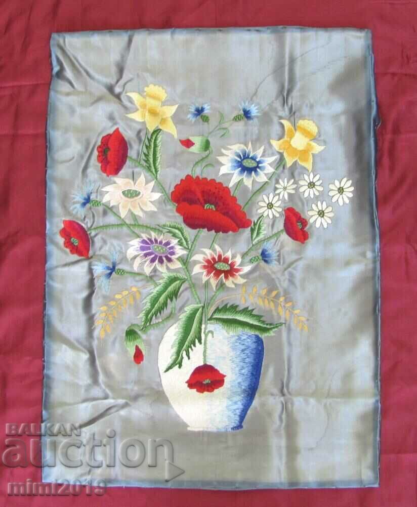 Old panel machine embroidery