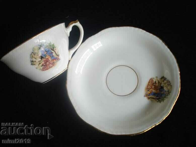 Auction  Porcelain cup and saucer -England, marked