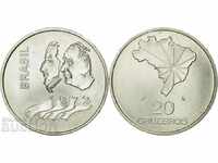 Бразилия 20 крузейрос 1972 юбилейна сребърна монета UNC