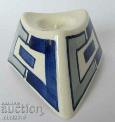 Auction Porcelain candlestick, marked Auction Porcelain candlestick, marked